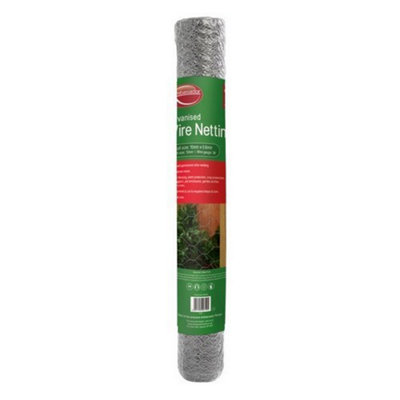 Ambador Galvanised Wire Garden Netting Chrome (0.9m x 5m x 13mm)