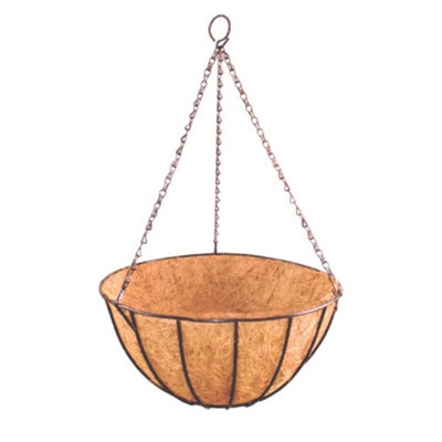 Ambador Hanging Plant Basket With Coco Liner Brown/Black (12 Inch)