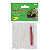 Ambador Plant Plastic Labels & Pencil (Pack Of 50) White (6in)