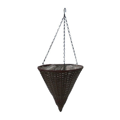 Ambador Rattan Hanging Cone Grey (14in)