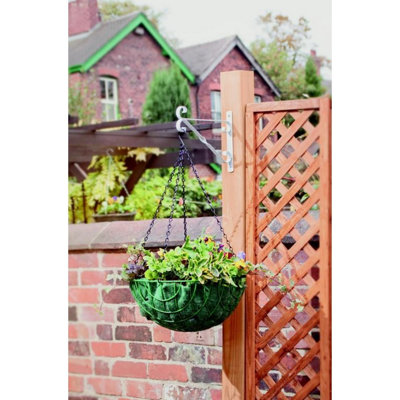 Ambador Steel Hanging Basket Bracket White (25cm) | DIY At B&Q