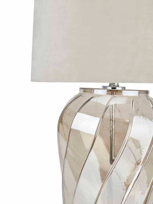 Ambassador Metallic Lamp with Velvet Shade - Glass - L45 x W45 x H80 cm - 3