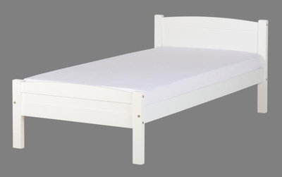 Amber bed 3ft  single frame in white with LAMINATED SLATS