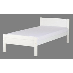 Amber bed 3ft  single frame in white with LAMINATED SLATS