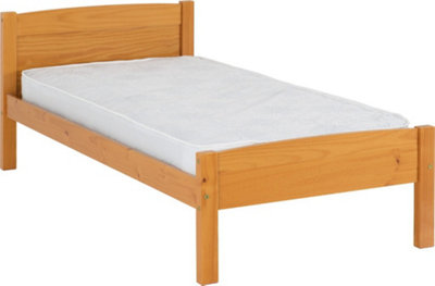 AMBER BED FRAME SINGLE 3ft SOLID ANTIQUE PINE WOOD