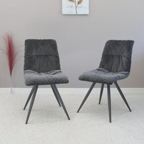 Amber Dining Chair Dark Grey - Set of 2 Chairs