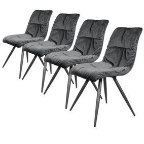 Amber Dining Chair Dark Grey- Set of 4 Chairs