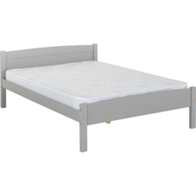 Amber Double 4ft6 135cm Wooden Bed Frame in Grey Slate