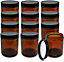 Amber Glass Cosmetic Jars 12 Pack 240ml Stylish Travel Pots with Screw Lids & White Liners for Creams Lotions & Essential Oils