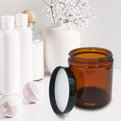 https://media.diy.com/is/image/KingfisherDigital/amber-glass-cosmetic-jars-12-pack-240ml-stylish-travel-pots-with-screw-lids-white-liners-for-creams-lotions-essential-oils~5060766072821_06c_MP?$MOB_PREV$&$width=618&$height=618