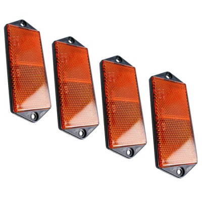 Amber Large Rectangular Side Reflector Pack of 4 Trailer Fence / Gate ...