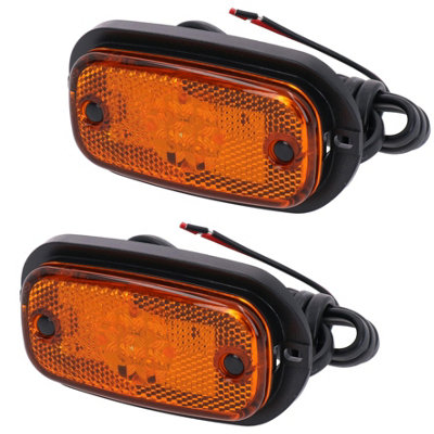 thumbnail image 2 of LED Side Marker Clearance Lights – 3-LED, 12-24V – Red/Amber/White – For Trailer, Truck, Caravan 2 of 6