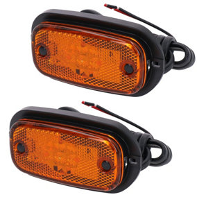 Amber / Orange LED Side Marker Light Trailer Caravan Van 12V or 24V PAIR TR118