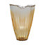 Amber Rippled Vase - Glass - L20.5 x W20.5 x H30 cm - Amber