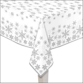 Ambiente Tablecloth Snow Crystals Silver 120 x 180cm