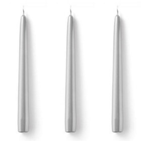 Ambiente Tapered Candle Silver Set of 3