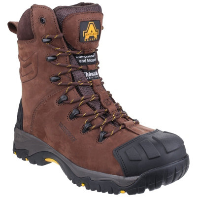 Amblers AS995 Pillar Waterproof High Leg Safety Work Boots Brown (Sizes 6-14)
