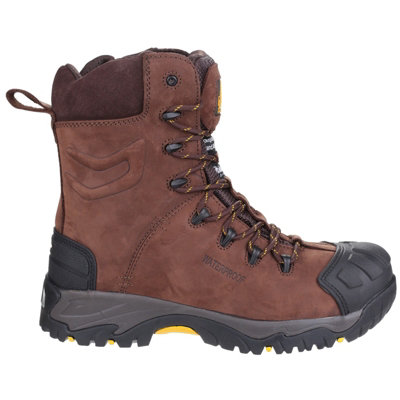 Amblers AS995 Pillar Waterproof High Leg Safety Work Boots Brown (Sizes 6-14)