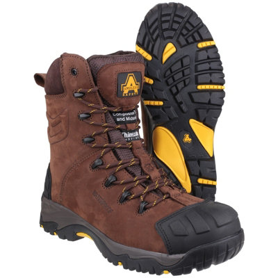 Amblers AS995 Pillar Waterproof High Leg Safety Work Boots Brown (Sizes 6-14)