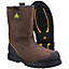 Amblers FS223 Waterproof Safety Rigger Work Boots Brown (Sizes 6-13)