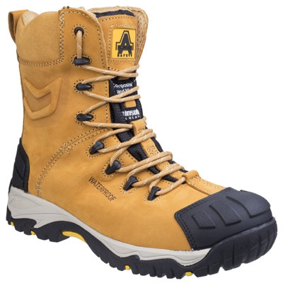 Amblers FS998 Waterproof High Leg Safety Work Boots Tan Honey (Sizes 6-14)