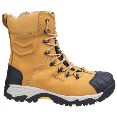 Amblers FS998 Waterproof High Leg Safety Work Boots Tan Honey (Sizes 6-14)