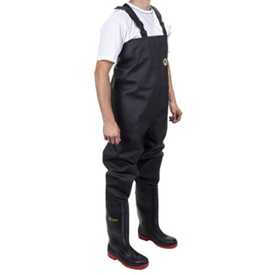 Amblers Safety DANUBE Unisex Safety Waders Black/Red