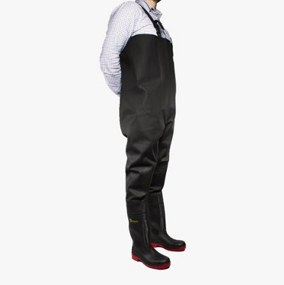 Amblers Safety DANUBE Unisex Safety Waders Black/Red