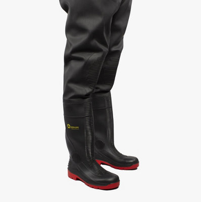 Amblers Safety DANUBE Unisex Safety Waders Black/Red