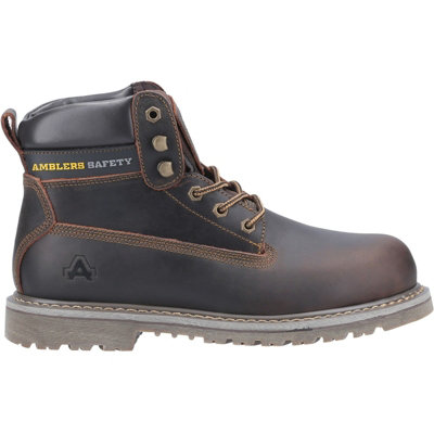 Amblers Goodyear Sicherheitsstiefel – Größe 41, Braun, Stahlkappe, Genähte Sohle