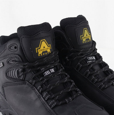 Amblers FS90 Sicherheitsstiefel Unisex - Wasserdicht, Stahlkappe, Schwarz Größe 42