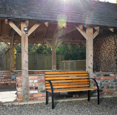 Ambleside Person Outdoor Metal Wooden Garden Patio Bench