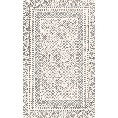 AMBRE Scandi Geometric Charcoal/Light Beige Area Rug 120 x 170 cm