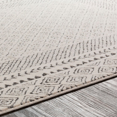 AMBRE Scandi Geometric Charcoal/Light Beige Area Rug 120 x 170 cm
