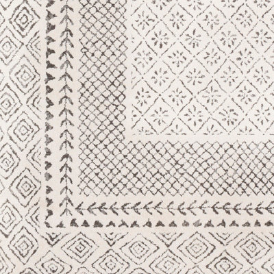 AMBRE Scandi Geometric Charcoal/Light Beige Area Rug 120 x 170 cm