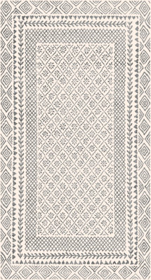 AMBRE Scandi Geometric Charcoal Light Beige Area Rug 80 x 150 cm