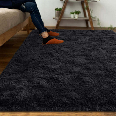 Ameha Black Area Rugs for Bedroom Large Non Slip -Modern Super Soft ...