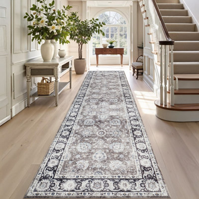 Ameha Cashmere Runner Extra Large Area Rug Vintage style Non-Slip Anti ...