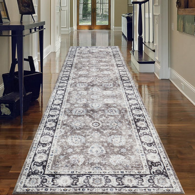 Ameha Cashmere Runner Extra Large Area Rug Vintage style Non-Slip Anti ...