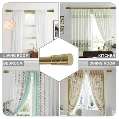 Ameha Cylinder Metal Curtain Pole Extendable Strong Curtain Rod For ...