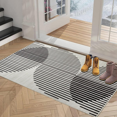 Ameha Modern Small Rugs for Bedroom Geometric Style Area Rug Easy Care ...