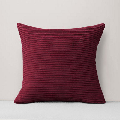 Ameha Red Stripe Velvet Cushion Covers Pack of 4, 18x18 Inch, Textured ...