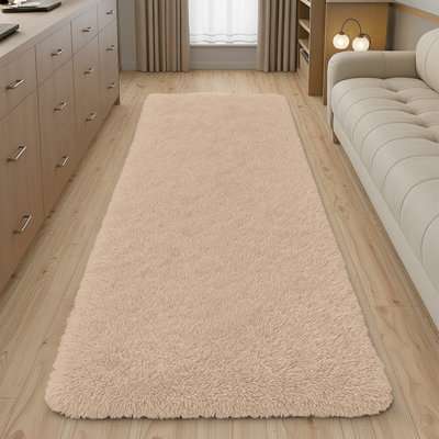 Ameha Shaggy Beige Area Rugs for Bedroom, Hallway Runner Fluffy Rug ...