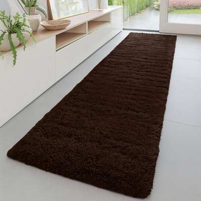 Ameha Shaggy Brown Area Rugs for Bedroom, Hallway Runner Fluffy