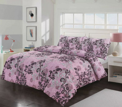 Amelia Floral Reversible Duvet Cover & Pillowcases Bed Set in all sizes