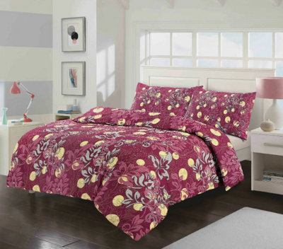 Amelia Floral Reversible Duvet Cover & Pillowcases Bed Set in all sizes