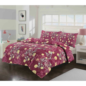 Amelia Floral Reversible Duvet Cover & Pillowcases Bed Set in all sizes