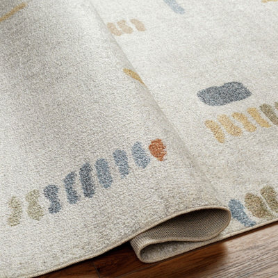 AMELIA Machine Washable Modern Beige Area Rug 160 x 213 cm