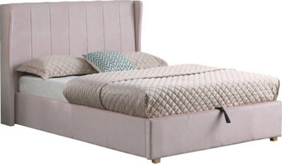 Amelia Plus 5ft Kingsize Storage Lift up Bed Pink Velvet Fabric