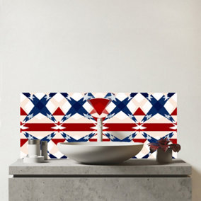 American Flag Abstract Pattern Glass Bathroom Splashback